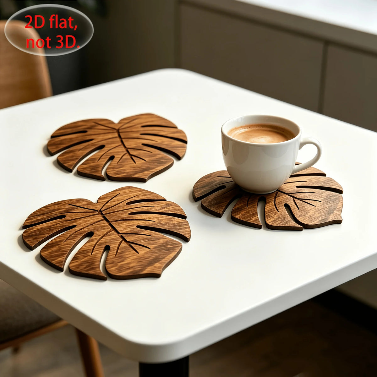 2/5 Pack Wooden Turtle Shell-Shaped Coasters, Round, Fresh and Creative Design, Suitable for Office and Home Use, Heat-Resistant Pads