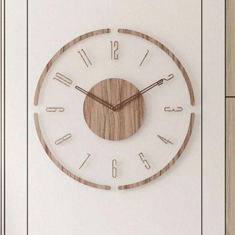 Fashion Clock Wall Clock living room decoration Solid Wood Creative Silent Nordic Simple Quartz Clock Luxury Wall Watch decor