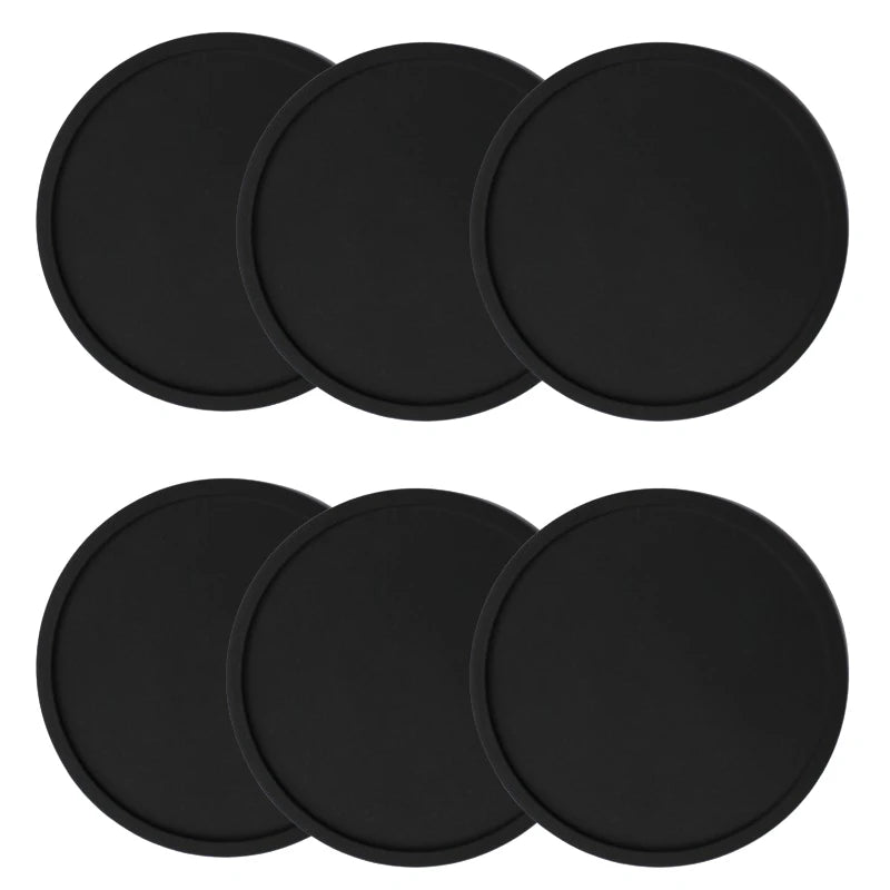6Pack Silicone Coasters for Drinks Anti-Slip Durable Reusable Drink Coasters Set Non Slip Cup Coasters Silicone Coasters