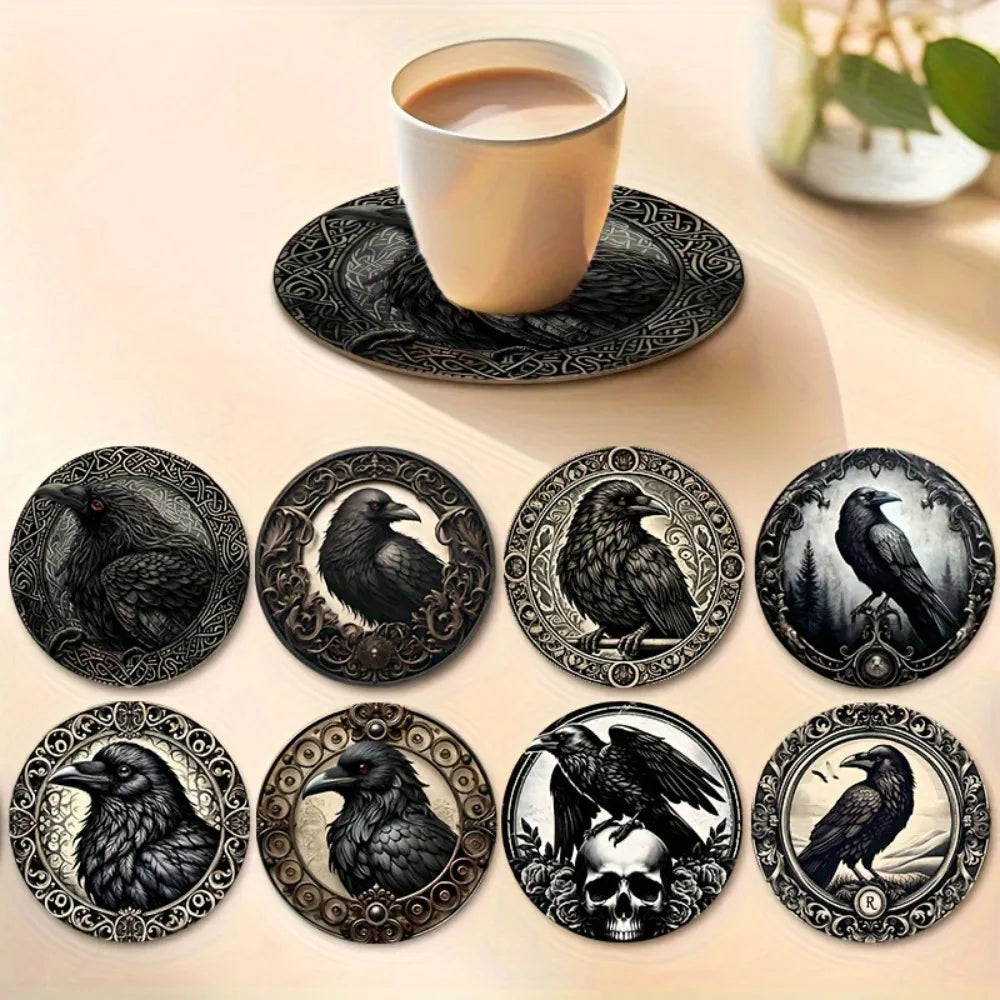 6/8Pcs/set Wooden Placemat Set Design Circular Gathering Family Party Desktop Decoration Wooden Crafts Home Table Linen Coaster