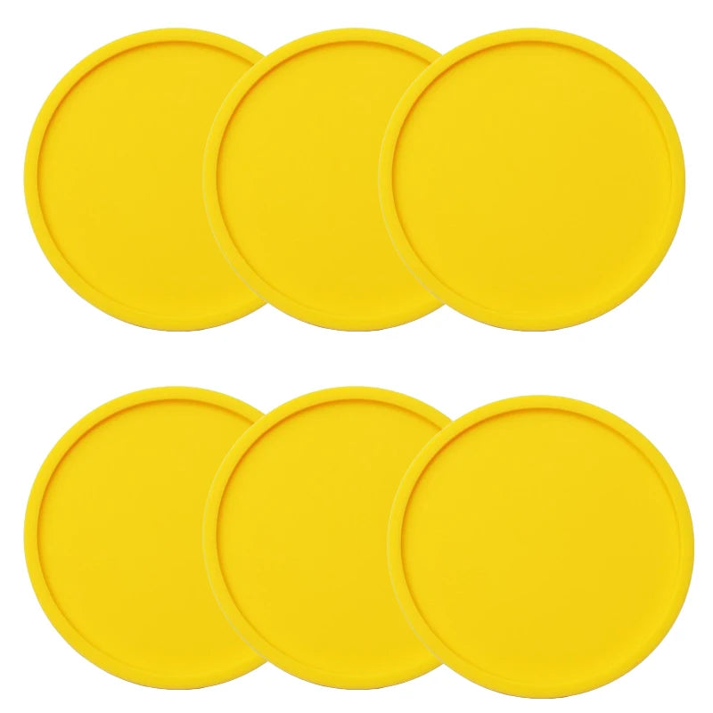 6Pack Silicone Coasters for Drinks Anti-Slip Durable Reusable Drink Coasters Set Non Slip Cup Coasters Silicone Coasters