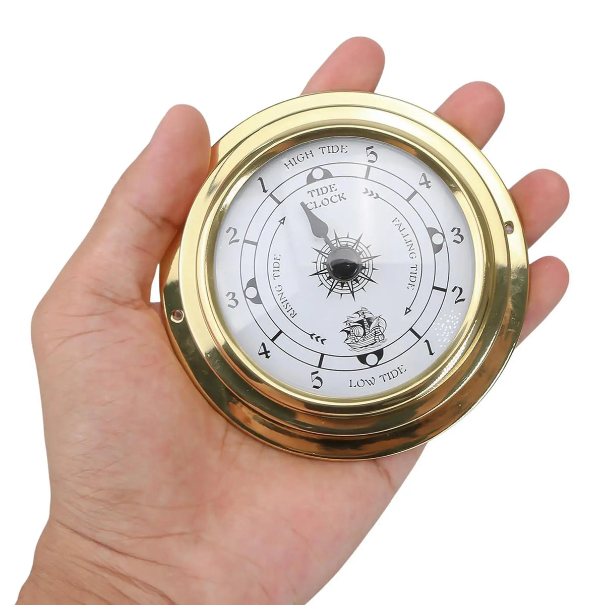 Tide Clock High and Low Portable Nautical Wall Clock Dia 98mm for Indoor Outdoor Boating Yacht Marine