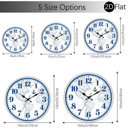 World Map Pattern Clock Suitable for Home And College Decor Unique Wall Art Timepiece - Unique Finds Market LLC