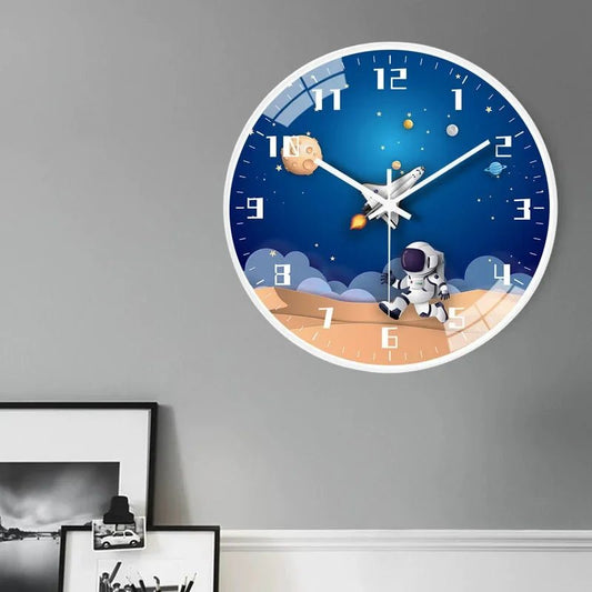 Creative Astronaut Children's wall clock Living Room Home Bedroom Clock Children's Room Cartoon Atmospheric room Display numbers - Unique Finds Market LLC