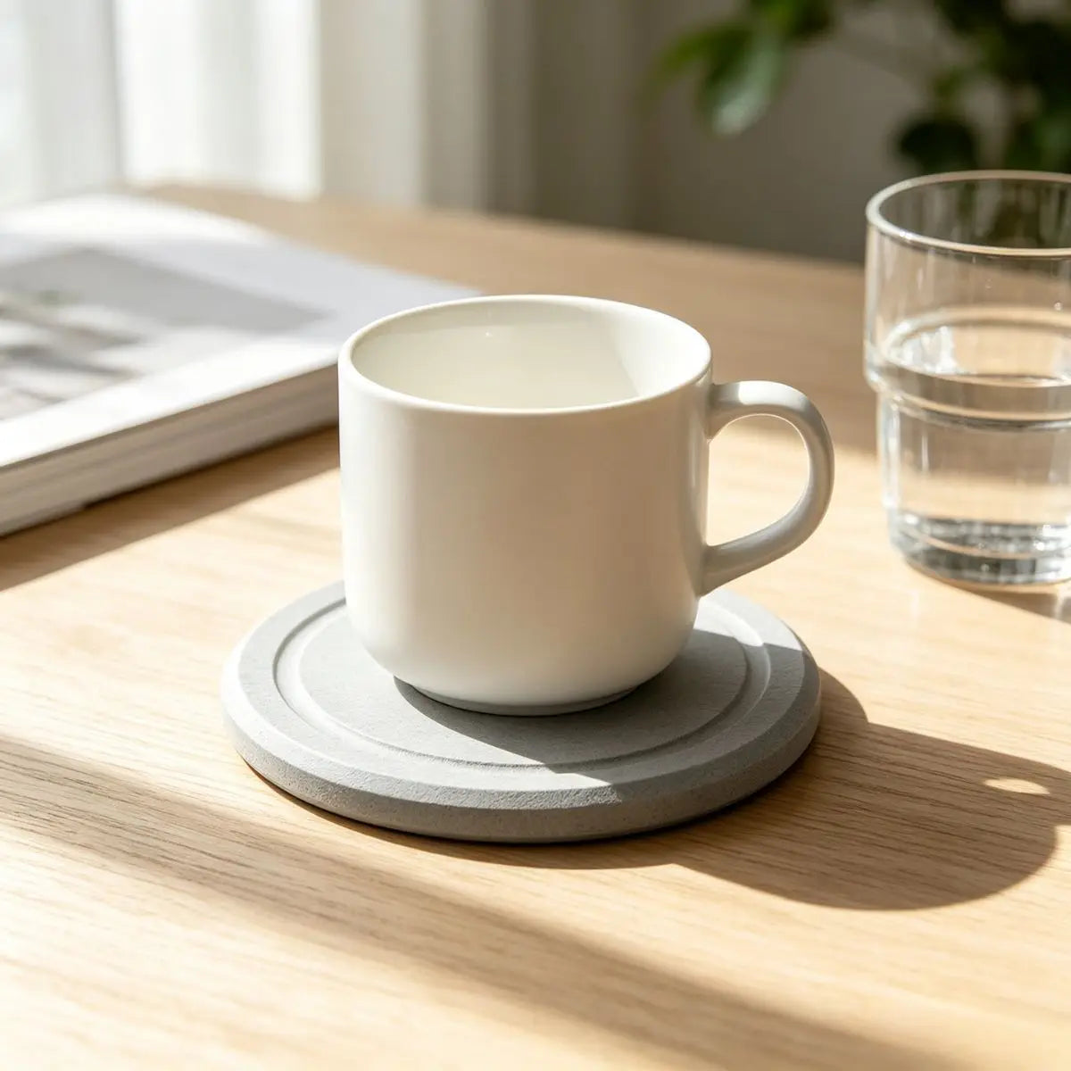 Absorbent Diatomaceous Earth Coasters 3.5Inch Round Grooved Instant Dry Diatomite Drink Coasters Suitable for Drink Cup