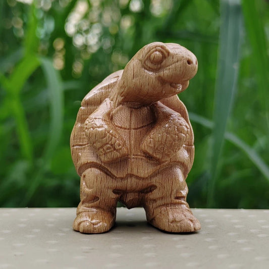 1.8 Inch Hand-Carved Wooden Turtle Figurine Ornament Modern Style, Animal Theme Suitable for Indoor Decorations, Bedroom, Desktop Decorations, Birthday Gifts, Men's Gifts, Centerpiece Decoration, Home Decor - Unique Finds Market LLC