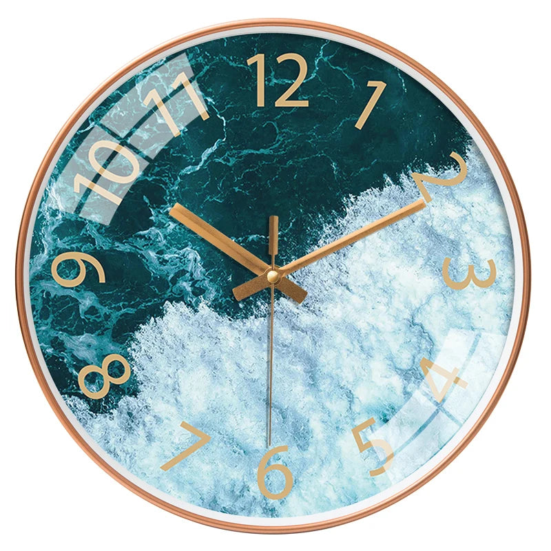 Coastal Themed Wall Clock Vacation Style For Seaside Villas Coastal Living Rooms Bedrooms Wall Clock Noiseless