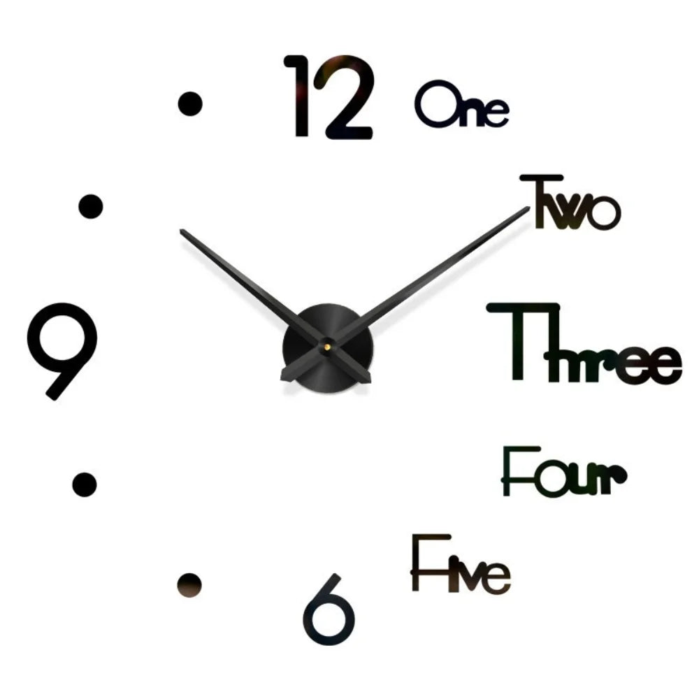 2026 Modern Design Large Wall Clock 3D DIY Quartz Clocks Fashion Watches Acrylic Mirror Stickers Living Room Home Decor Horloge