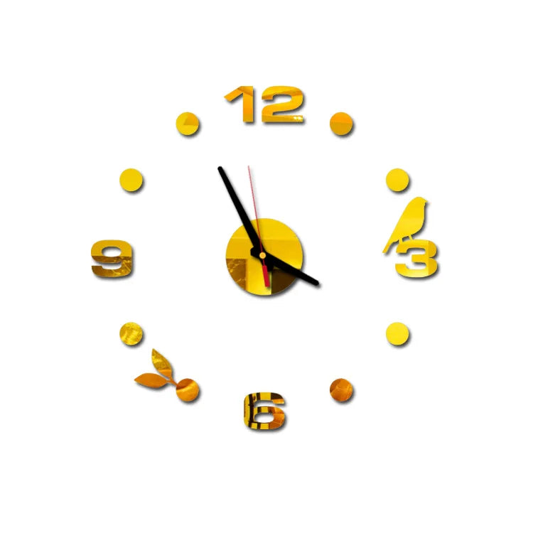 New Luminous Wall Clock Large Watch Horloge 3D DIY Acrylic Mirror Stickers Quartz Duvar Saat Clocks Modern Mute Alarm Clock