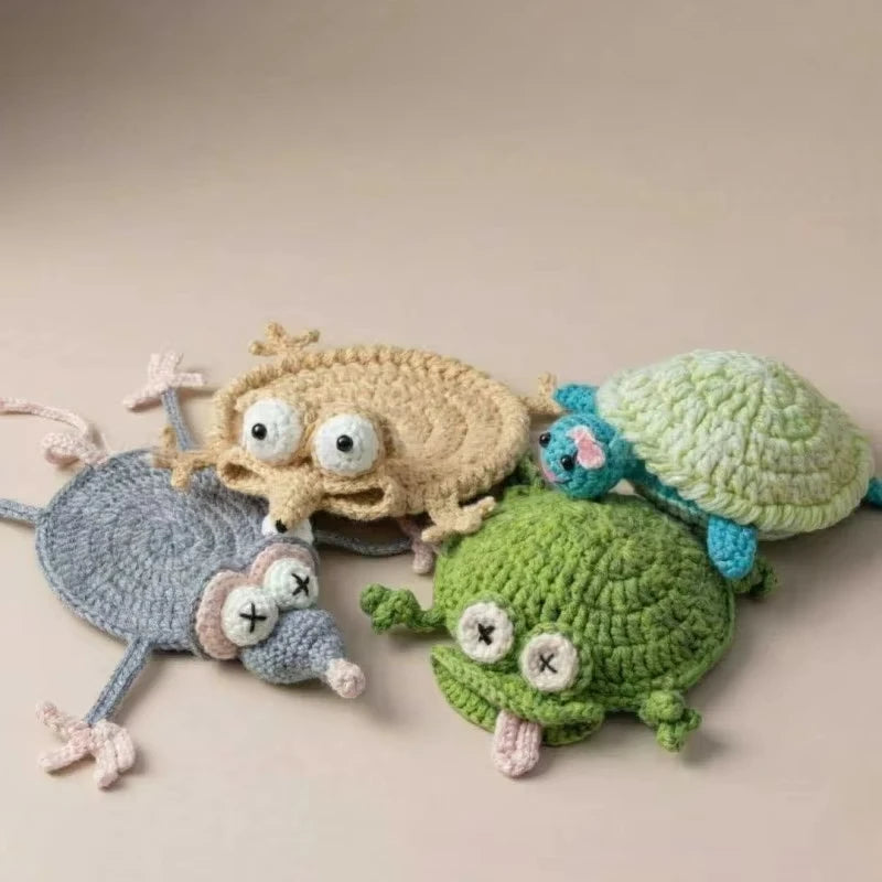 Funny Animal Crochet Coaster Heat Resistant Drink Coaster Knitting Duck Goose Frog Mouse Coasters Table Placemats Home Decor