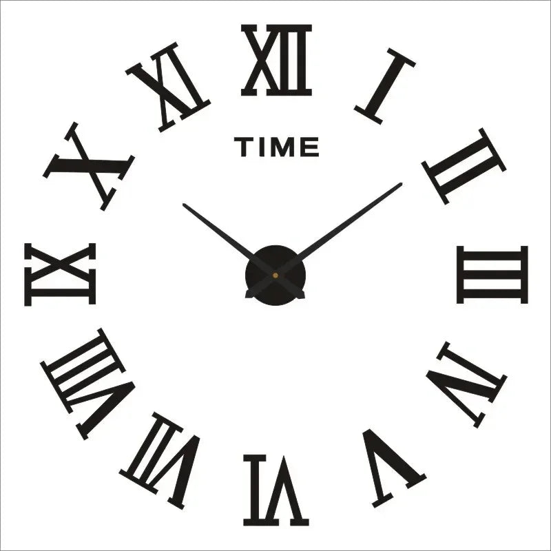2D/3D Large Roman Numeral Acrylic Mirror Wall Clock Sticker Fashion DIY Quartz Clocks Watch Home Decoration Living Room Stickers