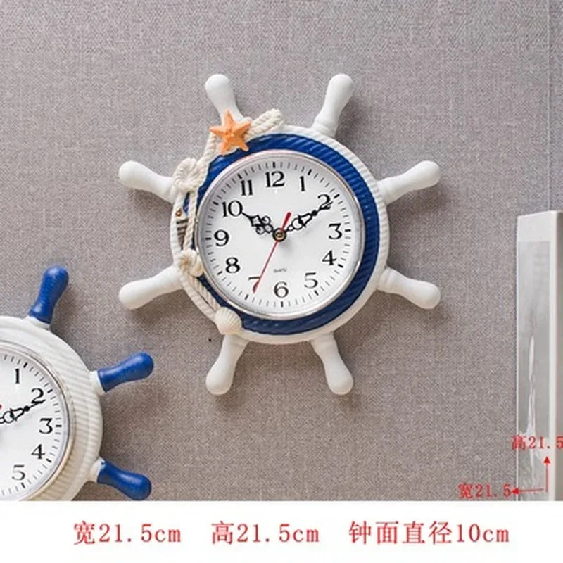 Life ring clock beach sea nautical theme boat decoration wall hanging decoration factory mediterranean ocean handmade  WJ721