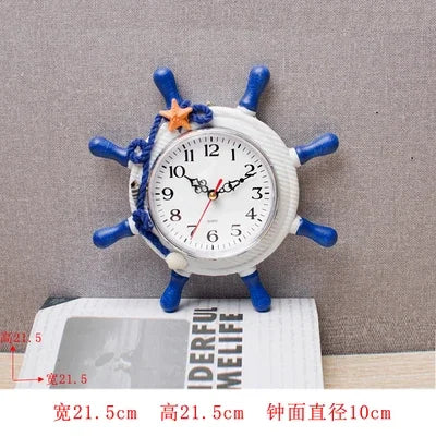 Life ring clock beach sea nautical theme boat decoration wall hanging decoration factory mediterranean ocean handmade  WJ721