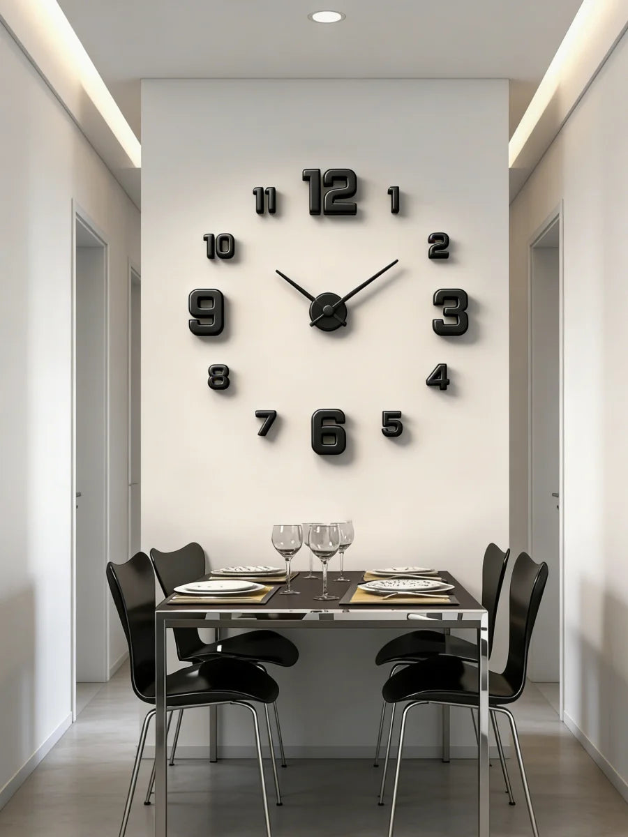 2026 Modern Design Large Wall Clock 3D DIY Quartz Clocks Fashion Watches Acrylic Mirror Stickers Living Room Home Decor Horloge