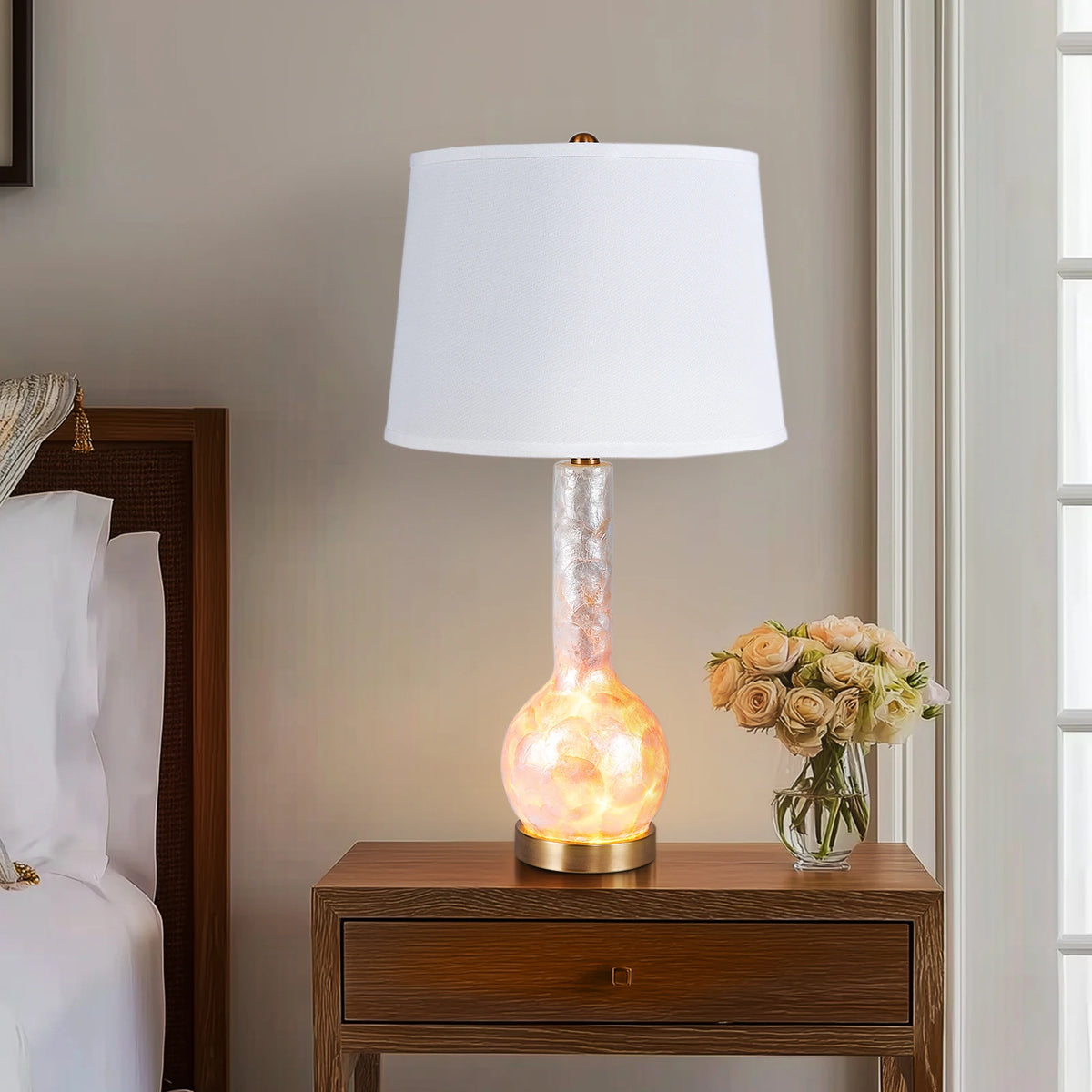 28/25 inch Desk Lamps Luxury Table Lamp Opal Glass Lampshade For Hotel Guest Room Living Room Study Bedroom Bedside Decorative Lighting Lamps Indoor Lighting Shiping from USA