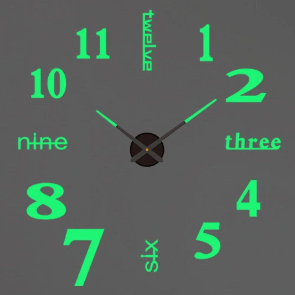 2026 Modern Design Large Wall Clock 3D DIY Quartz Clocks Fashion Watches Acrylic Mirror Stickers Living Room Home Decor Horloge