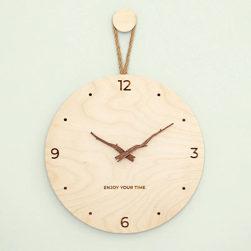 1Pc 25/30cm Round Solid Wood Hanging Clock Nordic Style Creative Home DIY Decoration Wall Clocks for Living Room Bedroom Kitchen