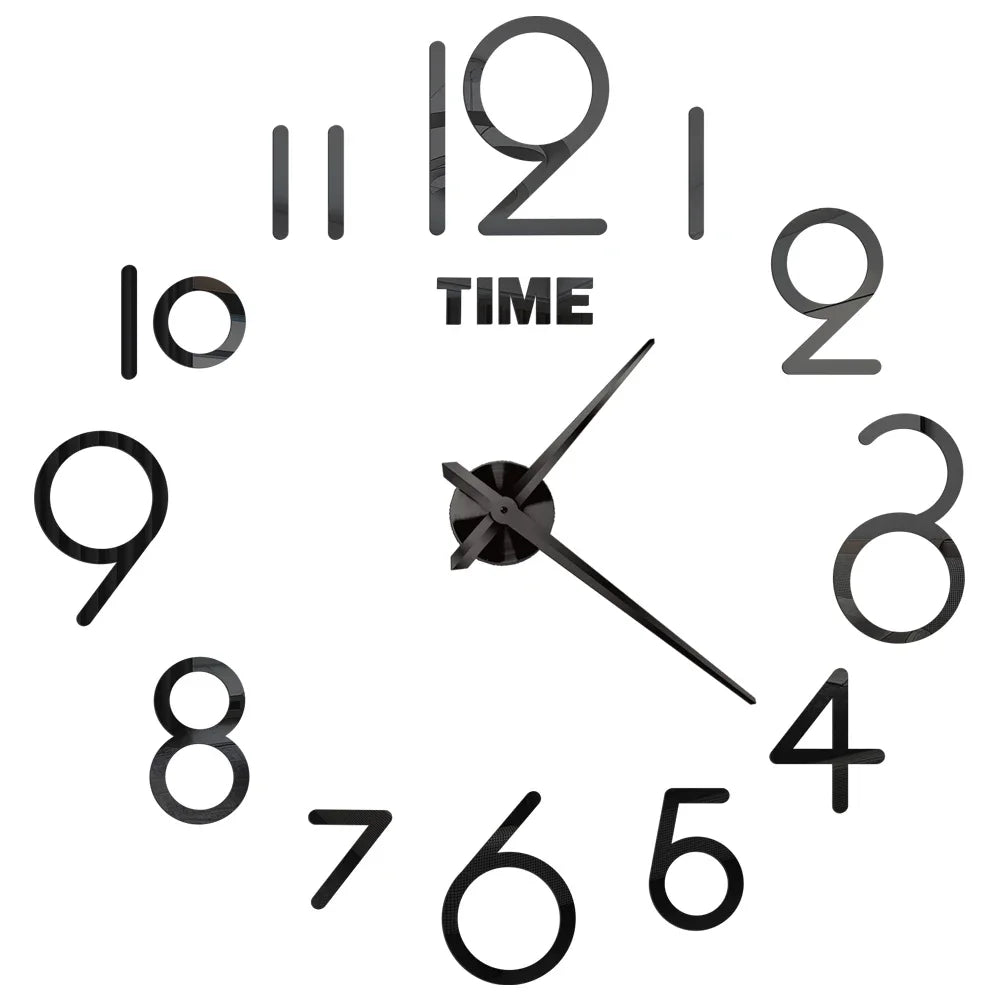 2D/3D Large Roman Numeral Acrylic Mirror Wall Clock Sticker Fashion DIY Quartz Clocks Watch Home Decoration Living Room Stickers