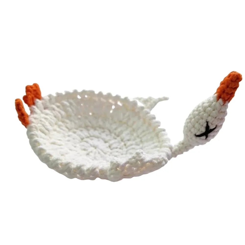 Handmade Crochet Craft Crochet Animal Coaster Soft Knitted Animal Shape Design Knitted Drink Coaster Creative Cartoon Style