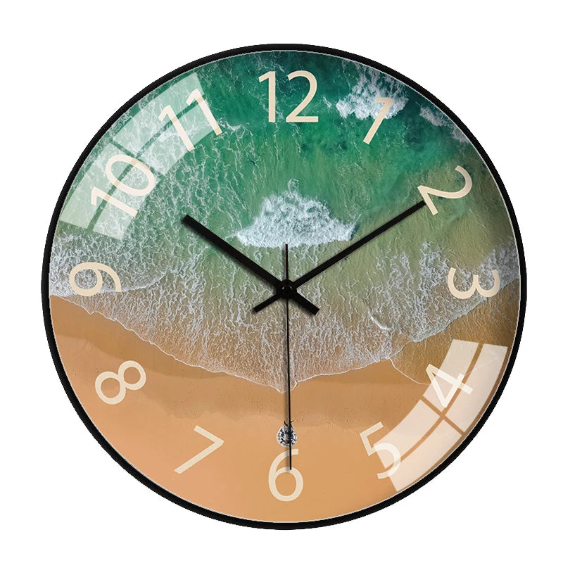 8inch Coastal Themed Wall Clock Vacation Style For Seaside Villas Coastal Living Rooms Bedrooms Wall Clock Noiseless 20CM