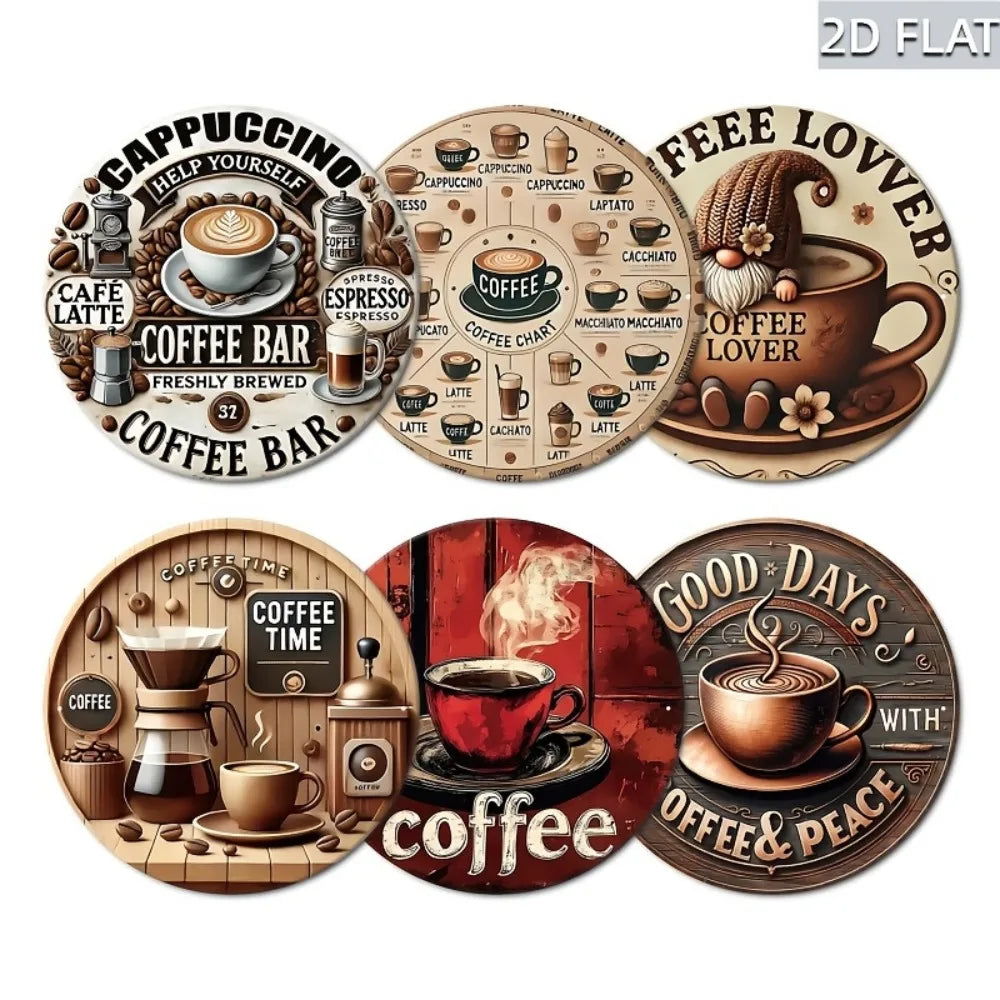 6/8Pcs/set Wooden Placemat Set Design Circular Gathering Family Party Desktop Decoration Wooden Crafts Home Table Linen Coaster