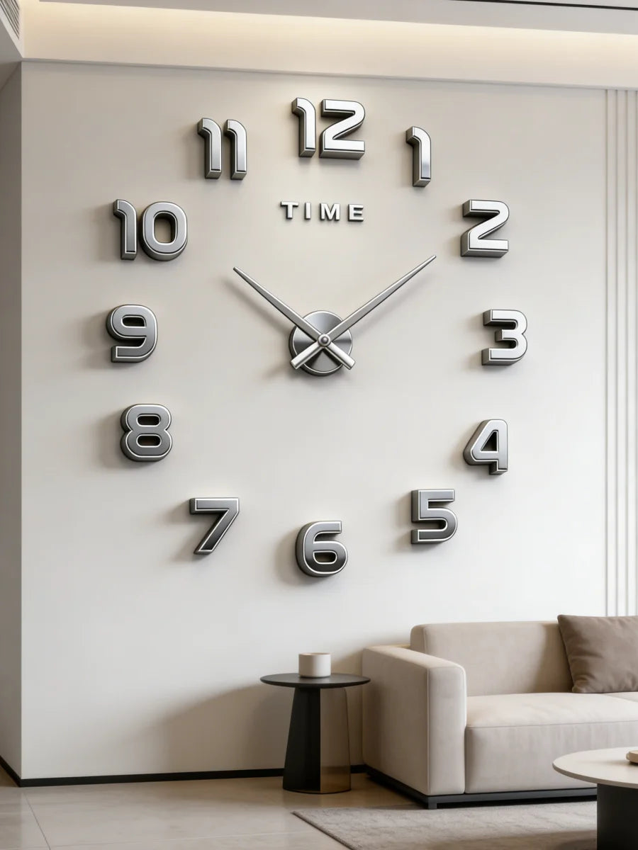 Large 3D Wall Clock Luminous Classic Wall Clocks DIY Digital Clock Wall Watches Stickers Silent Clock for Home Living Room Table