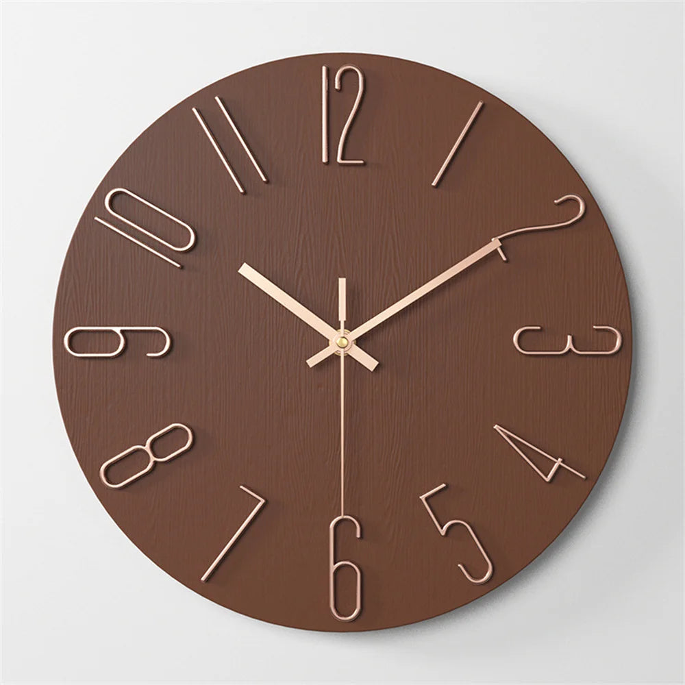 Decorative Plastic Gold Large Number Wall Clock 30cm Blue Coffee White Black Green Decoration Kitchen Modern Design Wall Hanging