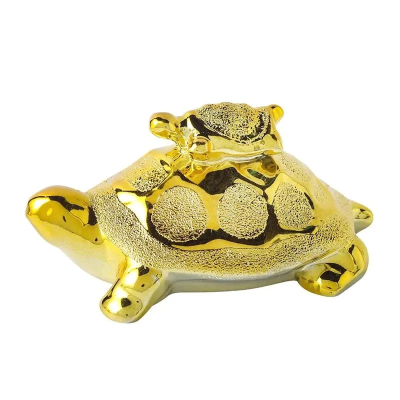 Longevity Turtle Desk Decoration Gold Decorative Figurines Money Turtle Ceramic Car Home Living Room Decor Home Accessories