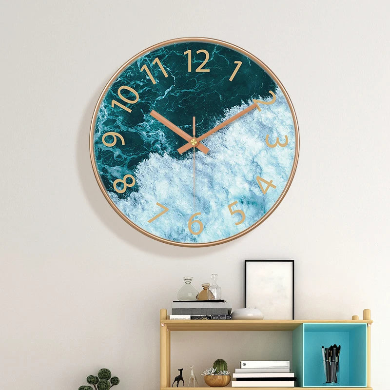 8inch Coastal Themed Wall Clock Vacation Style For Seaside Villas Coastal Living Rooms Bedrooms Wall Clock Noiseless 20CM