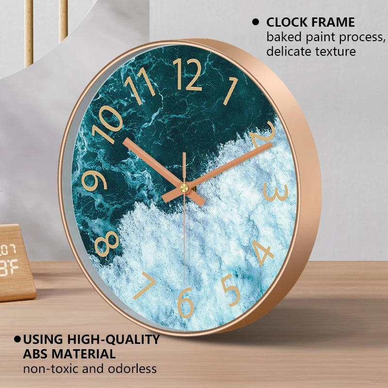 8inch Coastal Themed Wall Clock Vacation Style For Seaside Villas Coastal Living Rooms Bedrooms Wall Clock Noiseless 20CM