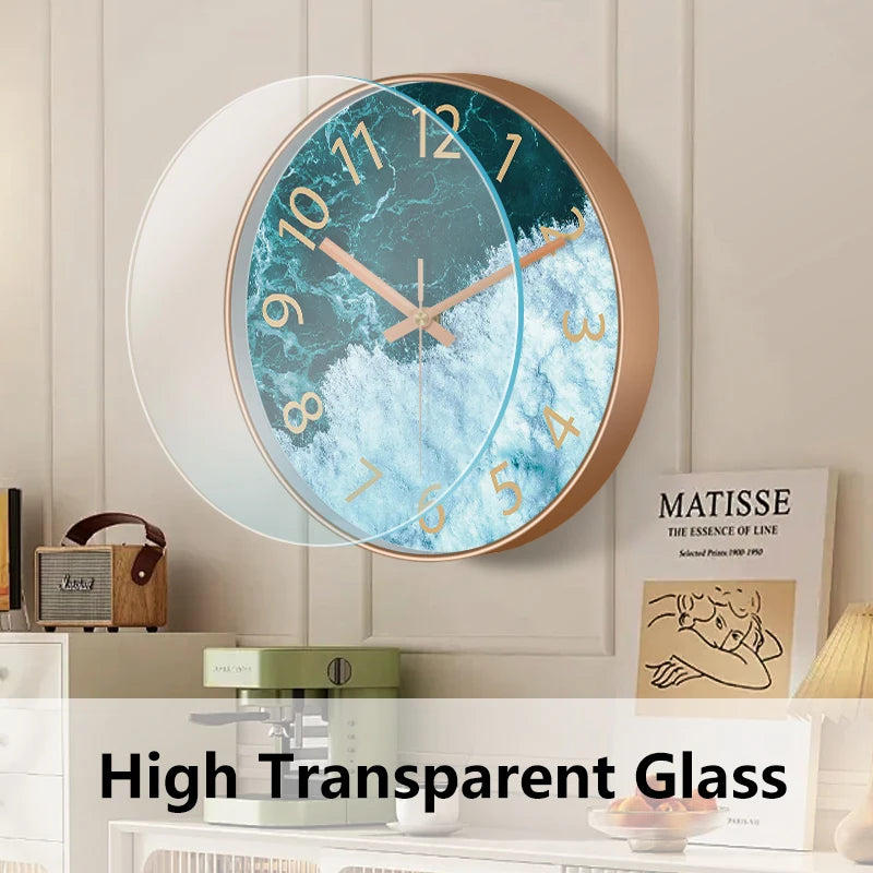 8inch Coastal Themed Wall Clock Vacation Style For Seaside Villas Coastal Living Rooms Bedrooms Wall Clock Noiseless 20CM
