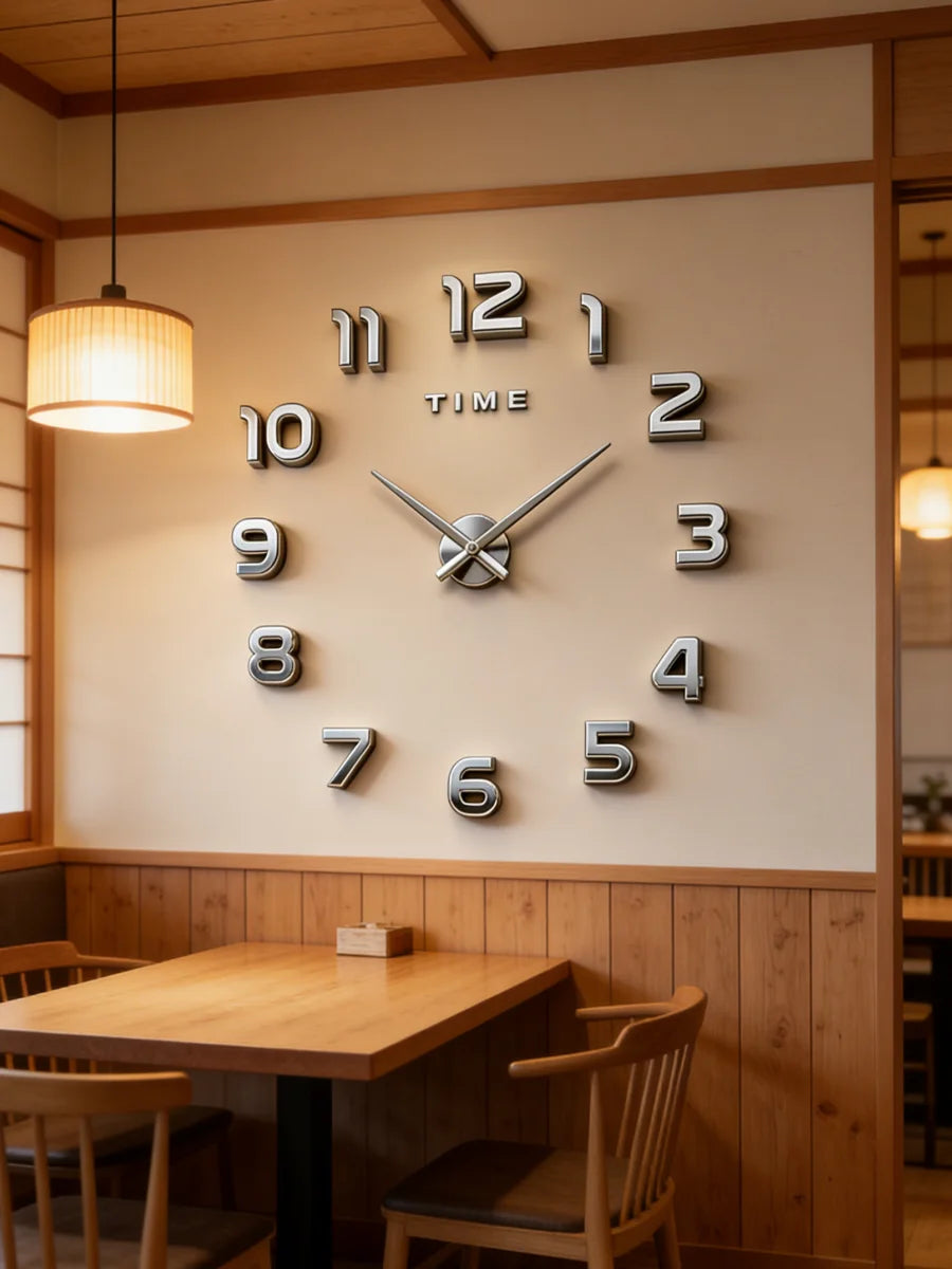 Large 3D Wall Clock Luminous Classic Wall Clocks DIY Digital Clock Wall Watches Stickers Silent Clock for Home Living Room Table