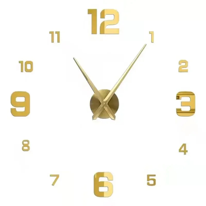 2D/3D Large Roman Numeral Acrylic Mirror Wall Clock Sticker Fashion DIY Quartz Clocks Watch Home Decoration Living Room Stickers