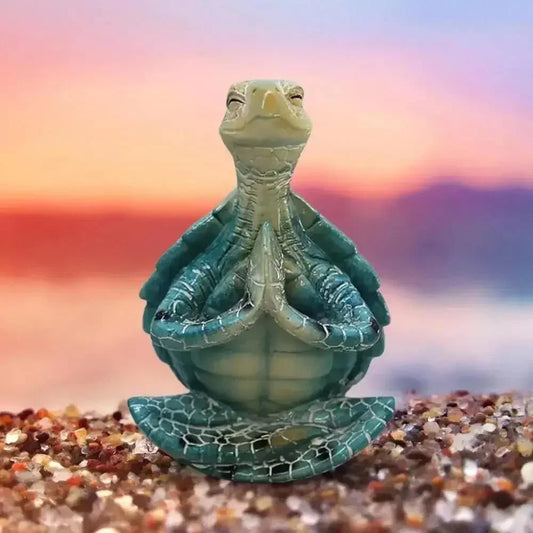 Yoga Sit Meditation Sea Turtle Artwork Decorations Mini Meditation Desktop Decor Buddha Zen Yoga Frog Garden Statue Ornament - Unique Finds Market LLC