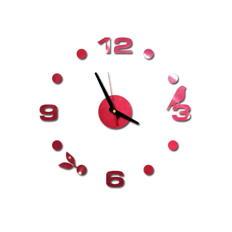 New Luminous Wall Clock Large Watch Horloge 3D DIY Acrylic Mirror Stickers Quartz Duvar Saat Clocks Modern Mute Alarm Clock