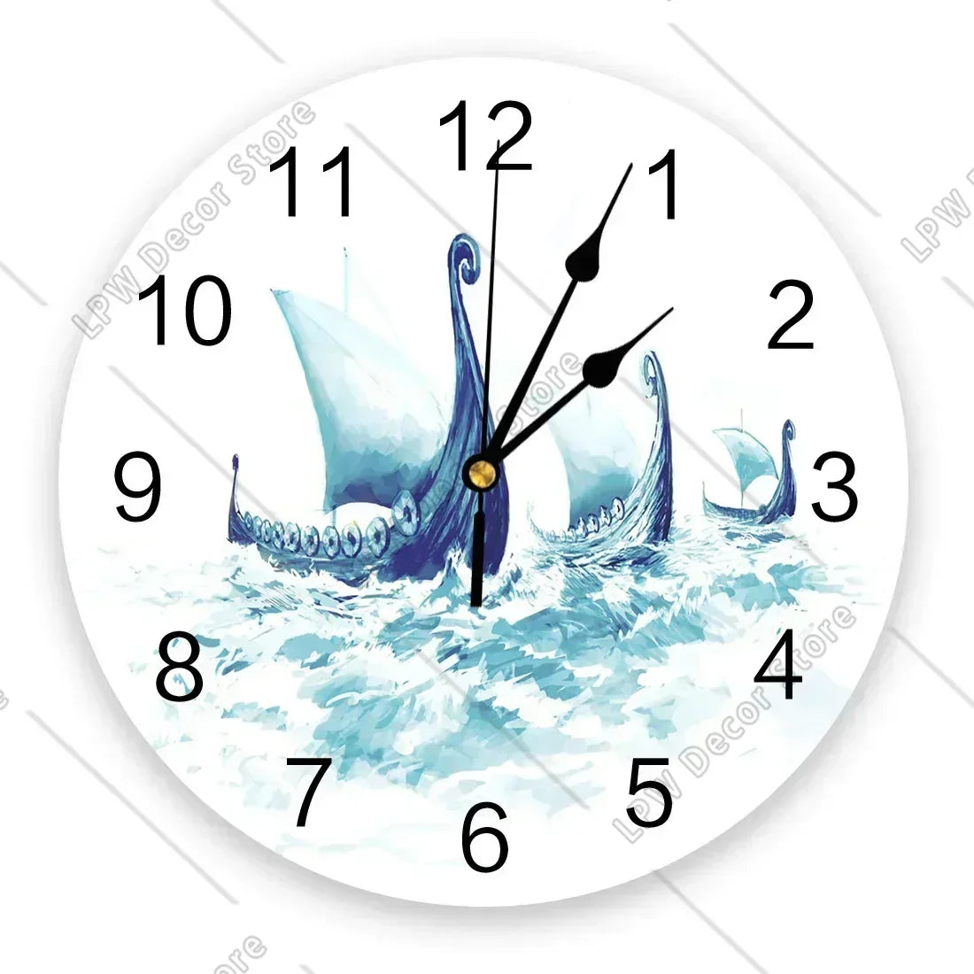 Sea Beach Sailing CloudsWall Clock Home Decor Bedroom Silent Wall Digital Clock Wall Clock Modern Design