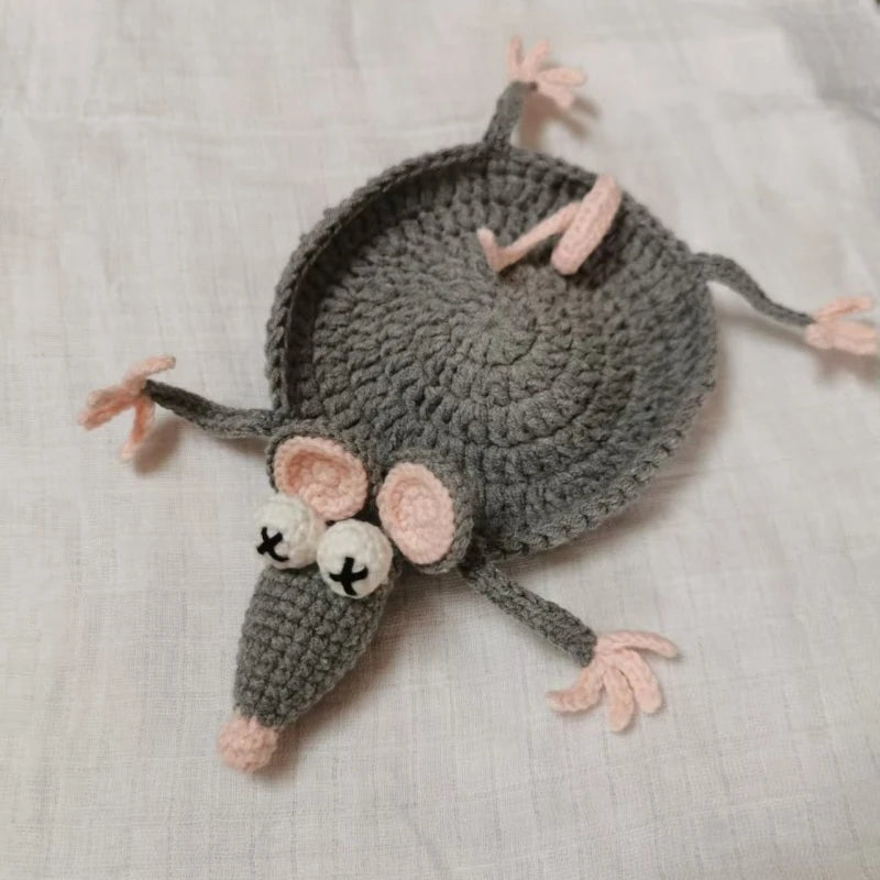 Funny Animal Crochet Coaster Heat Resistant Drink Coaster Knitting Duck Goose Frog Mouse Coasters Table Placemats Home Decor