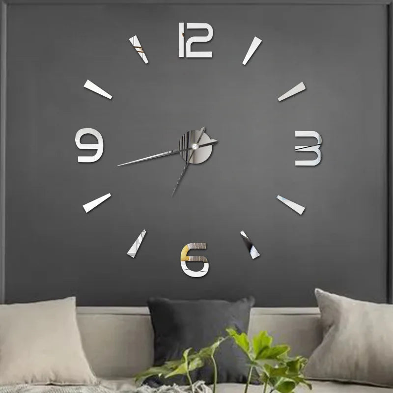 Large 3D Wall Clock Luminous Classic Wall Clocks DIY Digital Clock Wall Watches Stickers Silent Clock for Home Living Room Table