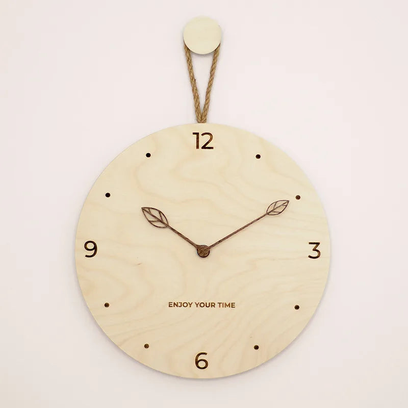 1Pc 25/30cm Round Solid Wood Hanging Clock Nordic Style Creative Home DIY Decoration Wall Clocks for Living Room Bedroom Kitchen
