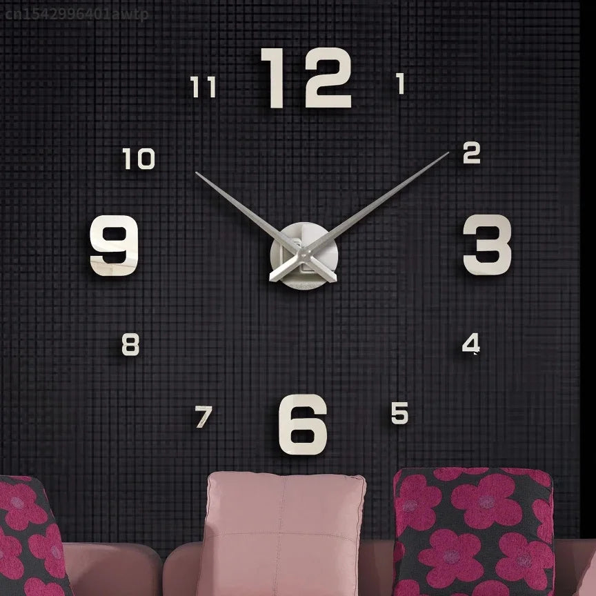 Large 3D Wall Clock Luminous Classic Wall Clocks DIY Digital Clock Wall Watches Stickers Silent Clock for Home Living Room Table