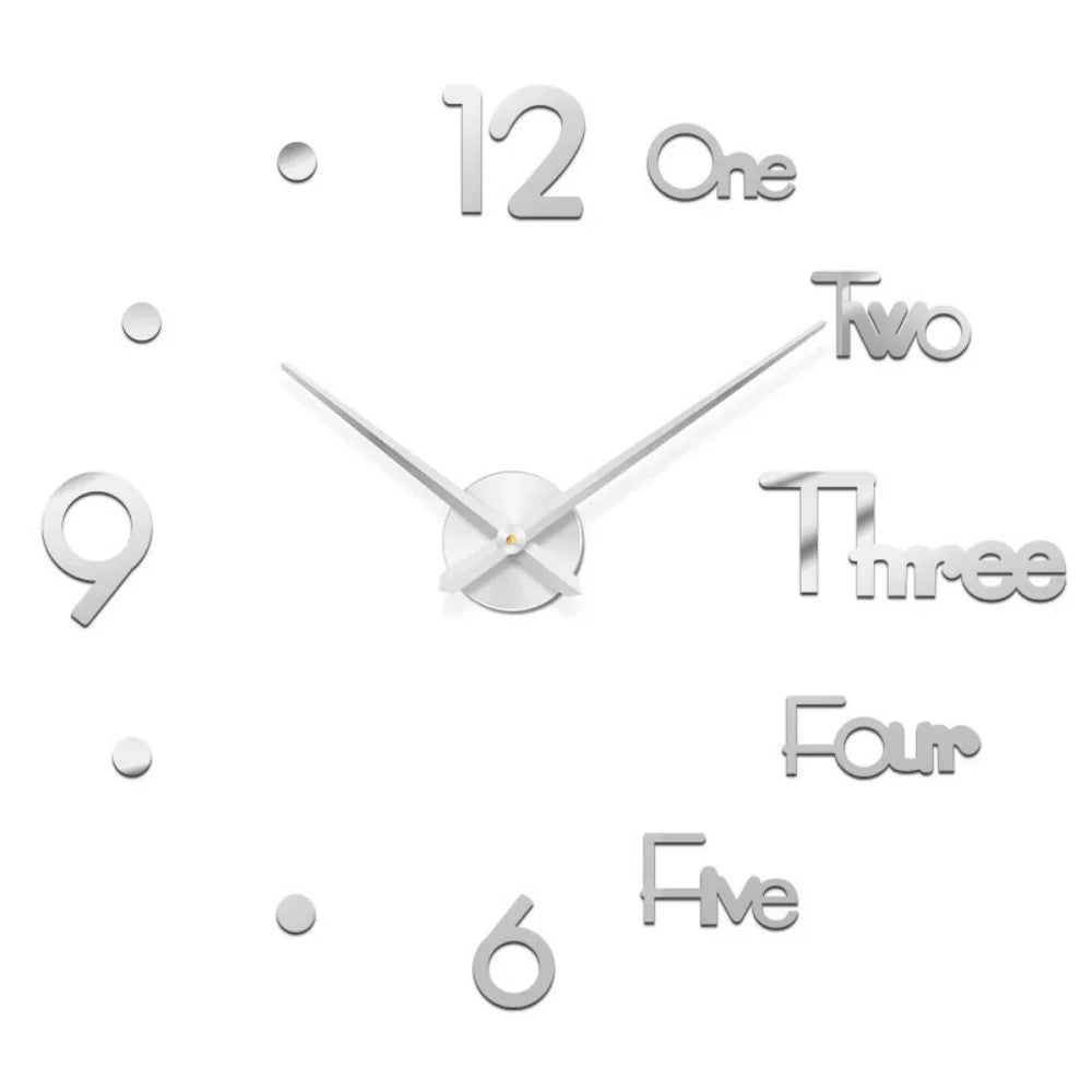 2026 Modern Design Large Wall Clock 3D DIY Quartz Clocks Fashion Watches Acrylic Mirror Stickers Living Room Home Decor Horloge