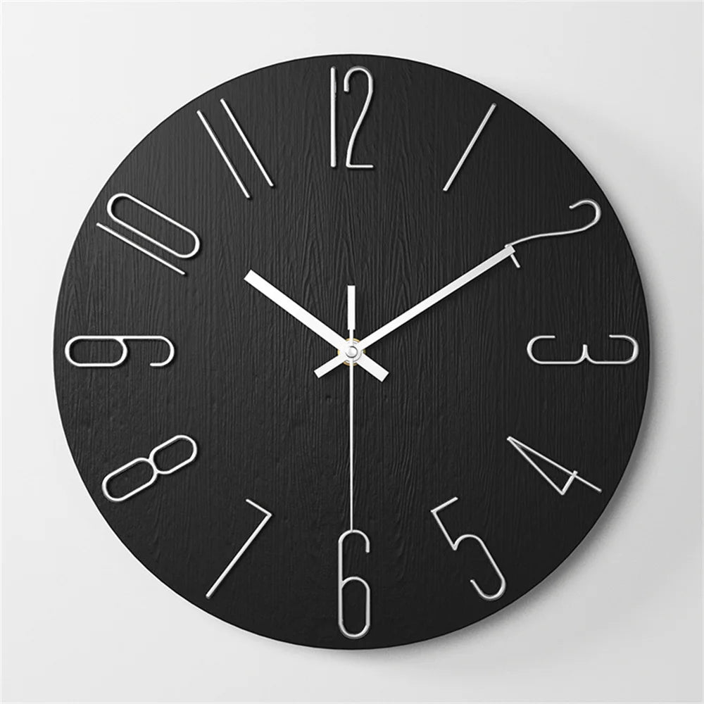 Decorative Plastic Gold Large Number Wall Clock 30cm Blue Coffee White Black Green Decoration Kitchen Modern Design Wall Hanging