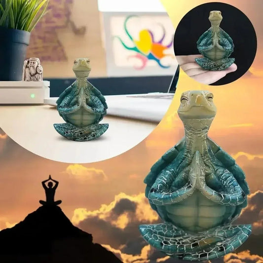 Yoga Sit Meditation Sea Turtle Artwork Decorations Mini Meditation Desktop Decor Buddha Zen Yoga Frog Garden Statue Ornament - Unique Finds Market LLC