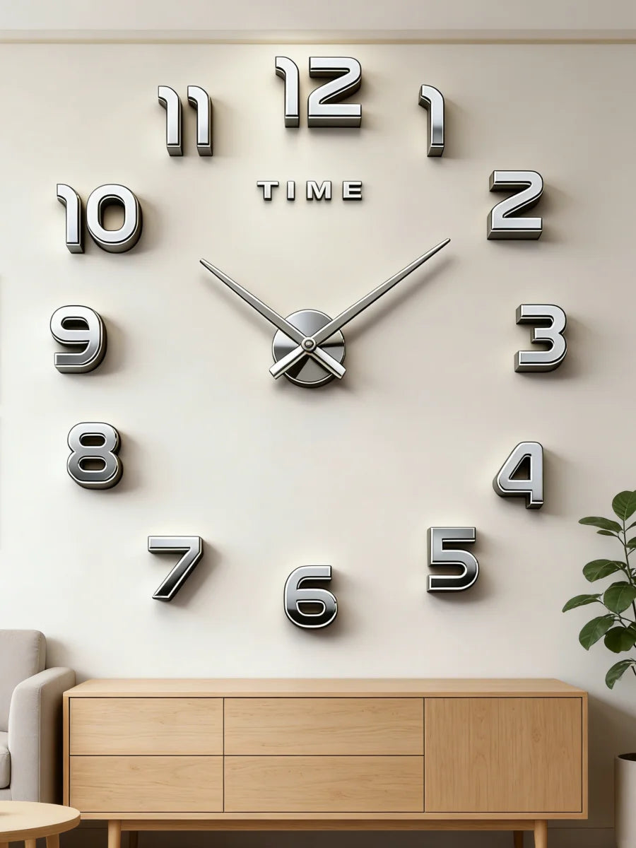 Large 3D Wall Clock Luminous Classic Wall Clocks DIY Digital Clock Wall Watches Stickers Silent Clock for Home Living Room Table