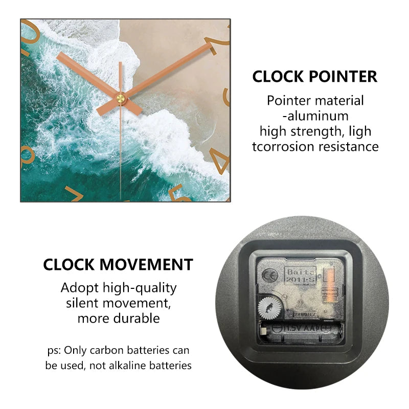 8inch Coastal Themed Wall Clock Vacation Style For Seaside Villas Coastal Living Rooms Bedrooms Wall Clock Noiseless 20CM