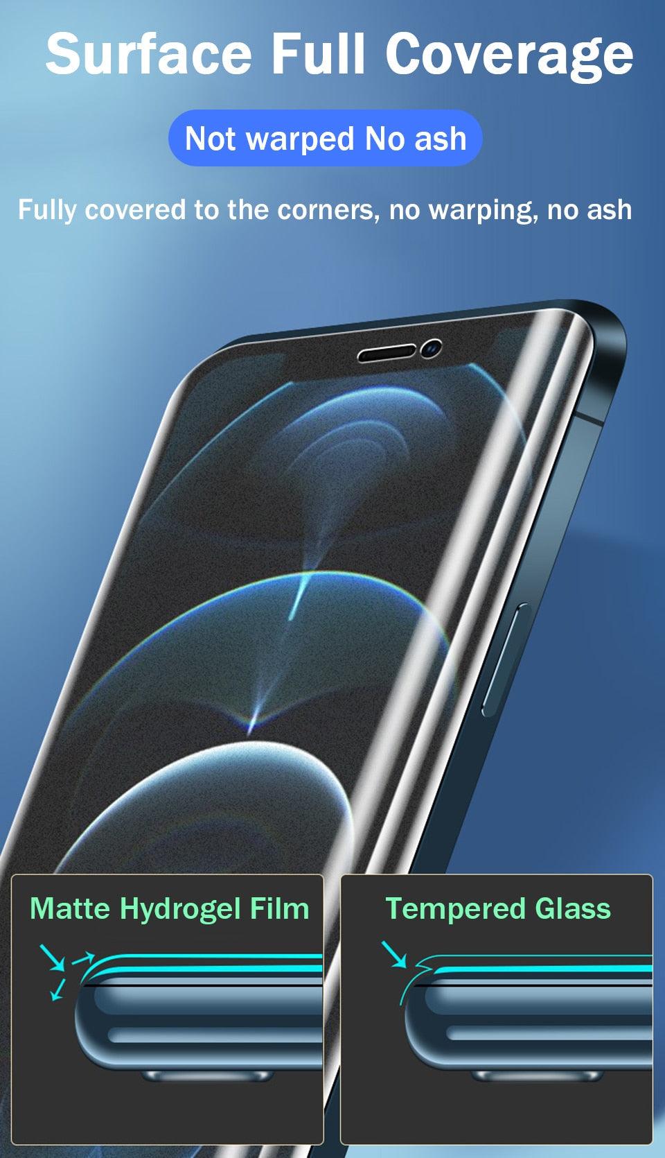 4pcs Matte Film For Iphone 11 12 13 Pro Max Mini Frosted Screen Protectors For Iphone X Xr Xs Max 6 6s 7 8 Plus Se Anti Glare Matte Finish Anti-fingerprint Film