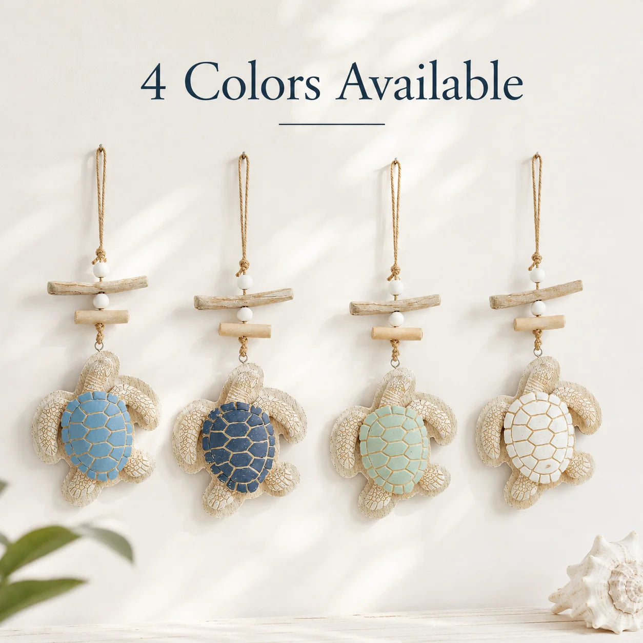 Sea Turtle Hanging Decor Coastal Wall Ornament Wooden Resin Turtle Pendant Beach Theme Home Decoration