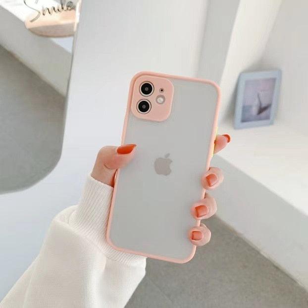 Simple White Camera Shockproof Silicone Phone Case For iPhone 13 Pro Max 14 Pro Protect Cover For Men Modern Translucent Back Cover Mobile case Compatible with iPhone