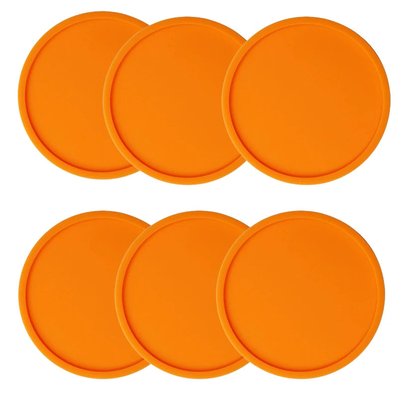 6Pack Silicone Coasters for Drinks Anti-Slip Durable Reusable Drink Coasters Set Non Slip Cup Coasters Silicone Coasters