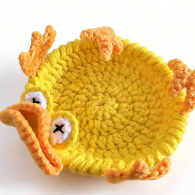 Funny Animal Crochet Coaster Heat Resistant Drink Coaster Knitting Duck Goose Frog Mouse Coasters Table Placemats Home Decor